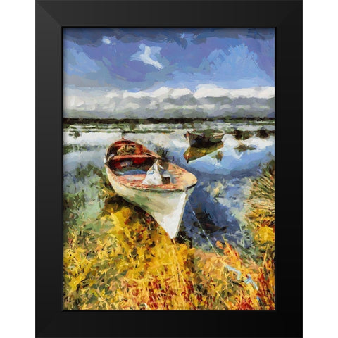 Old Boat III Black Modern Wood Framed Art Print by Medeiros, Celito