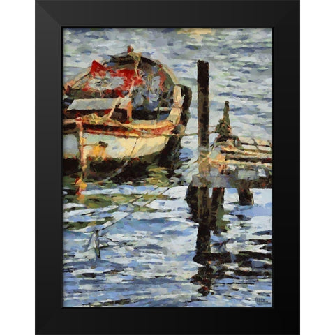 Old Boat IV Black Modern Wood Framed Art Print by Medeiros, Celito