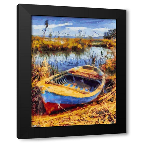 Old Boat V Black Modern Wood Framed Art Print by Medeiros, Celito