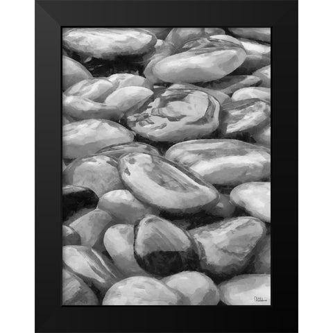 Pebbles BW Black Modern Wood Framed Art Print by Medeiros, Celito