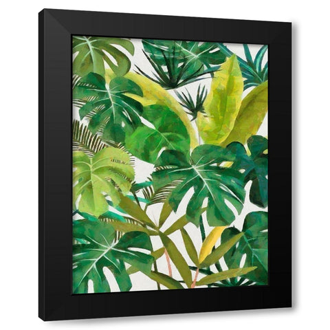 Tropical Leaves I Black Modern Wood Framed Art Print with Double Matting by Medeiros, Celito