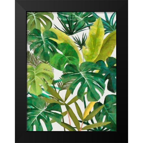 Tropical Leaves I Black Modern Wood Framed Art Print by Medeiros, Celito