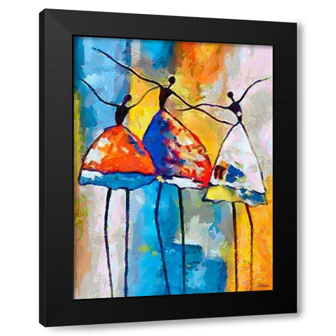Dancers in Orange Dress III Black Modern Wood Framed Art Print by Medeiros, Celito