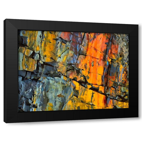 Yellow Rocks Black Modern Wood Framed Art Print with Double Matting by Medeiros, Celito
