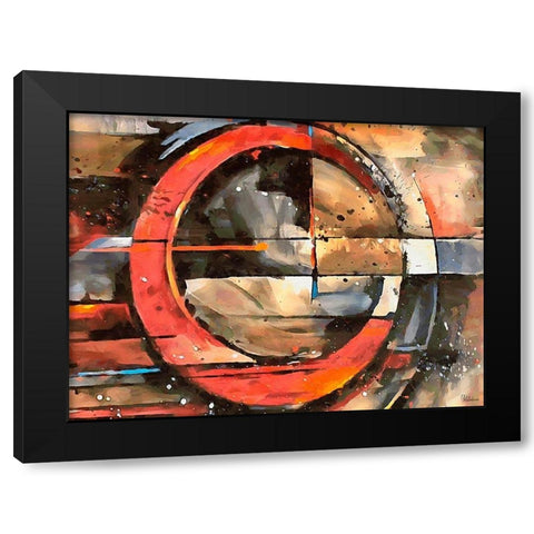 Red Wheel Black Modern Wood Framed Art Print with Double Matting by Medeiros, Celito