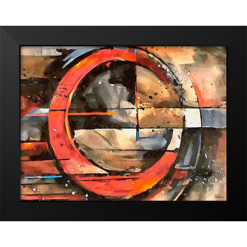 Red Wheel Black Modern Wood Framed Art Print by Medeiros, Celito