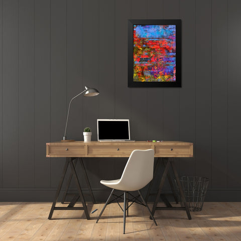 Red , Blue and Yellow Black Modern Wood Framed Art Print by Medeiros, Celito