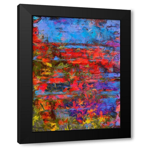 Red , Blue and Yellow Black Modern Wood Framed Art Print by Medeiros, Celito