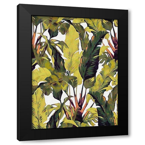 Tropical Leaves VI Black Modern Wood Framed Art Print by Medeiros, Celito