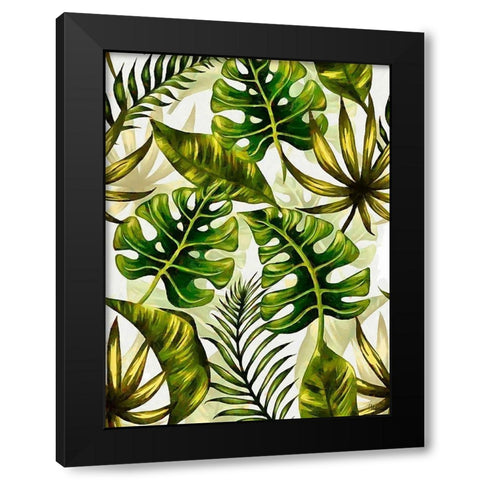 Tropical Leaves VII Black Modern Wood Framed Art Print by Medeiros, Celito