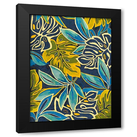 Tropical Leaves VIII Black Modern Wood Framed Art Print by Medeiros, Celito