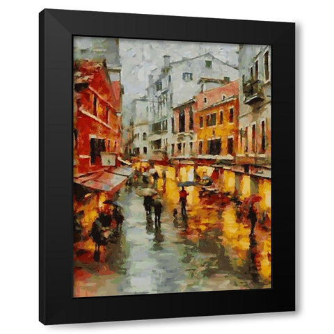 City Life III Black Modern Wood Framed Art Print by Medeiros, Celito