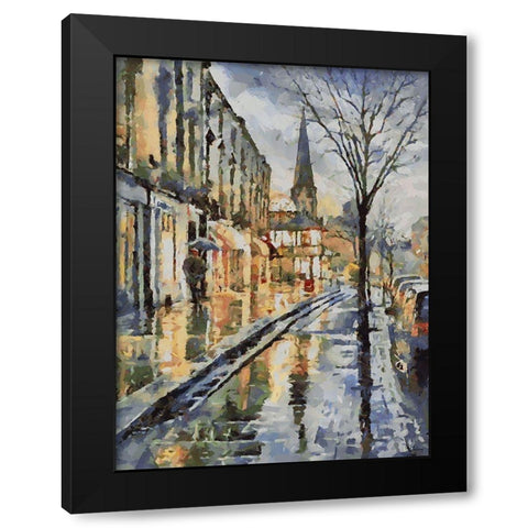 City Life X Black Modern Wood Framed Art Print with Double Matting by Medeiros, Celito