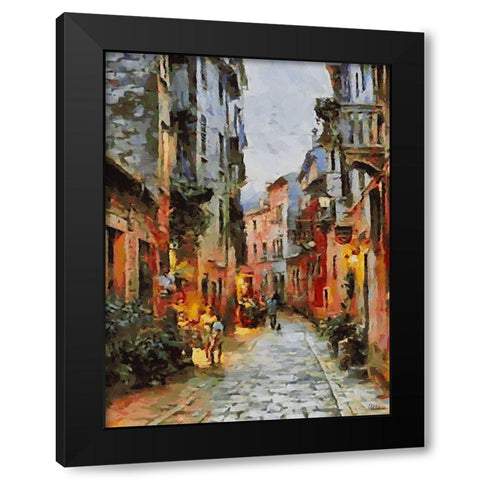 City Life XI Black Modern Wood Framed Art Print by Medeiros, Celito