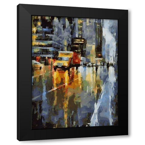 City Life XIV Black Modern Wood Framed Art Print by Medeiros, Celito