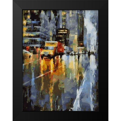 City Life XIV Black Modern Wood Framed Art Print by Medeiros, Celito