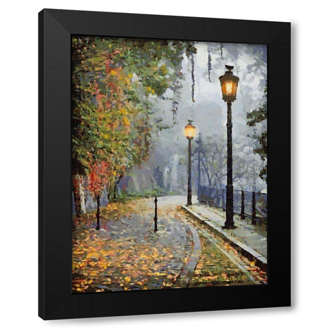 Romantic Lamps Black Modern Wood Framed Art Print with Double Matting by Medeiros, Celito