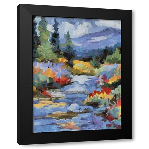 Stream in Autumn VIII Black Modern Wood Framed Art Print by Medeiros, Celito