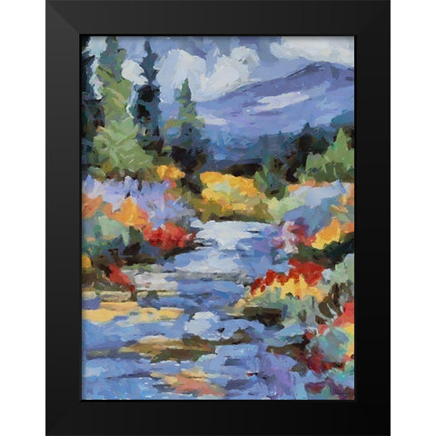 Stream in Autumn VIII Black Modern Wood Framed Art Print by Medeiros, Celito