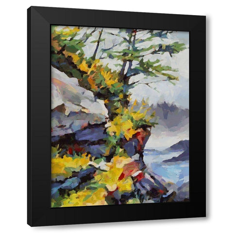 Stream in Autumn IX Black Modern Wood Framed Art Print by Medeiros, Celito