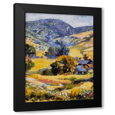 Countryside with Mountains Black Modern Wood Framed Art Print with Double Matting by Medeiros, Celito