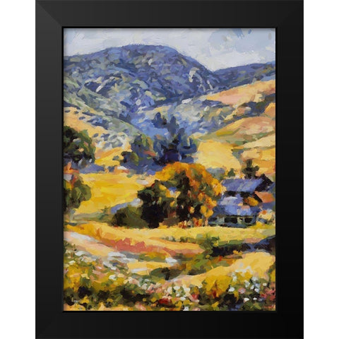 Countryside with Mountains Black Modern Wood Framed Art Print by Medeiros, Celito