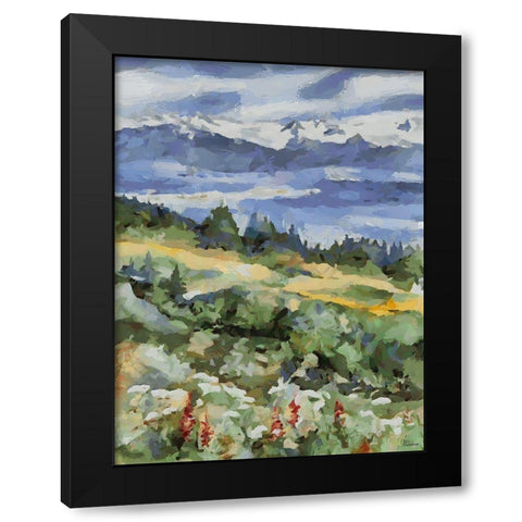 Countryside with Mountains II Black Modern Wood Framed Art Print with Double Matting by Medeiros, Celito