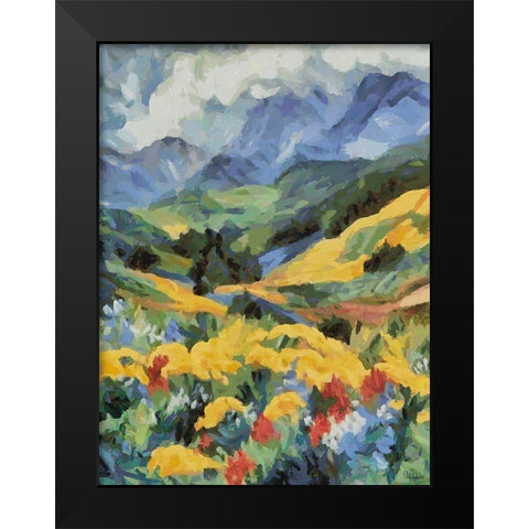 Countryside with Mountains III Black Modern Wood Framed Art Print by Medeiros, Celito