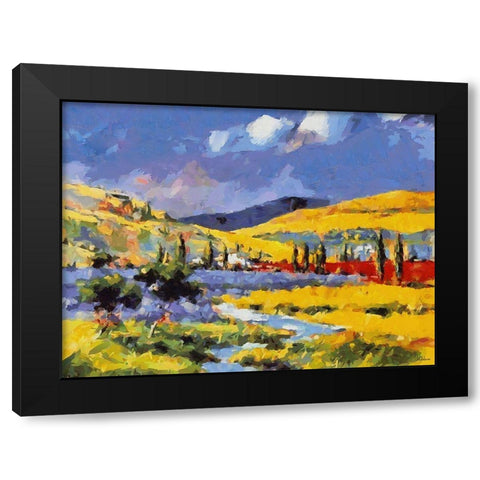 Colorful Landscape Black Modern Wood Framed Art Print with Double Matting by Medeiros, Celito