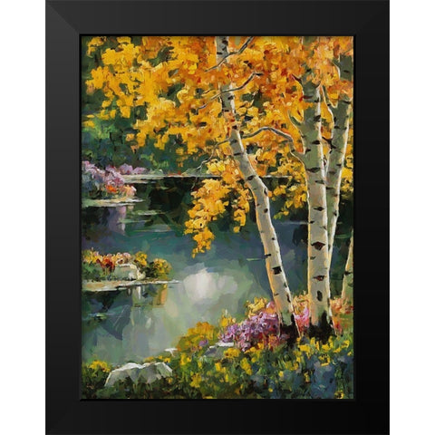 Stream in Autumn XI Black Modern Wood Framed Art Print by Medeiros, Celito