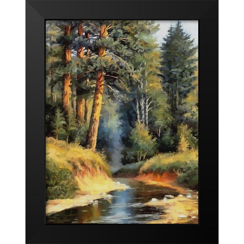 Summer Stream II Black Modern Wood Framed Art Print by Medeiros, Celito