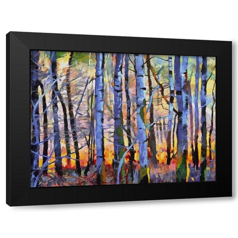 Birch Variation I Black Modern Wood Framed Art Print by Medeiros, Celito
