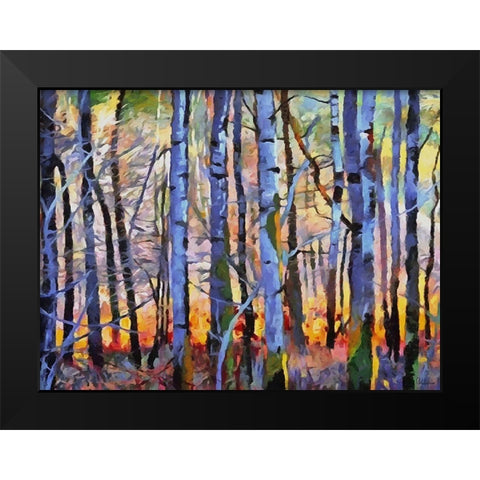 Birch Variation I Black Modern Wood Framed Art Print by Medeiros, Celito