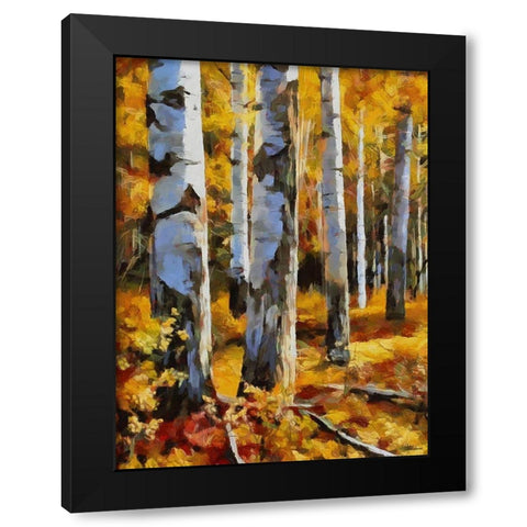Birch Variation IV Black Modern Wood Framed Art Print by Medeiros, Celito