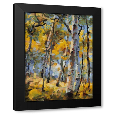 Birch Variation VIII Black Modern Wood Framed Art Print with Double Matting by Medeiros, Celito