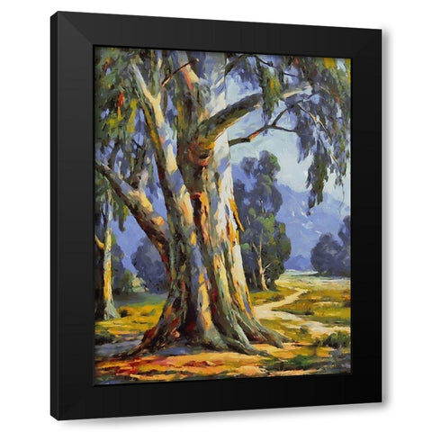 Path Trough The Woods I Black Modern Wood Framed Art Print by Medeiros, Celito