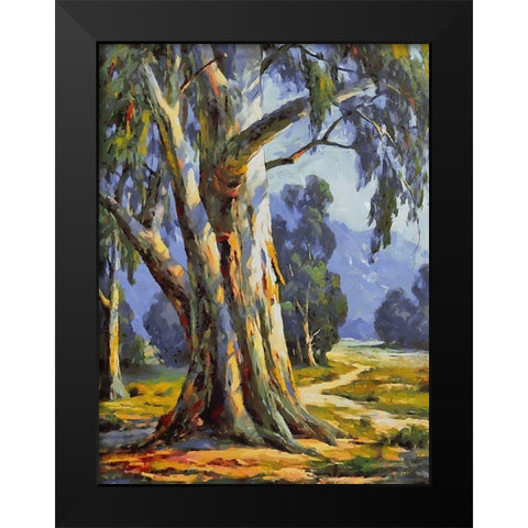 Path Trough The Woods I Black Modern Wood Framed Art Print by Medeiros, Celito