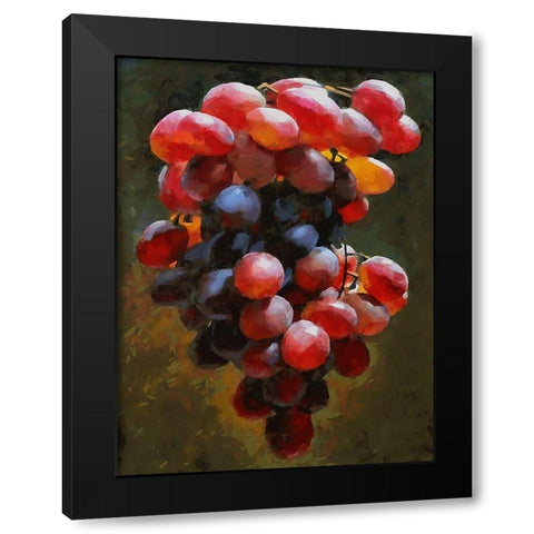 Grapes Black Modern Wood Framed Art Print with Double Matting by Medeiros, Celito