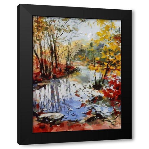 Romantic Nature in Autumn I Black Modern Wood Framed Art Print by Medeiros, Celito