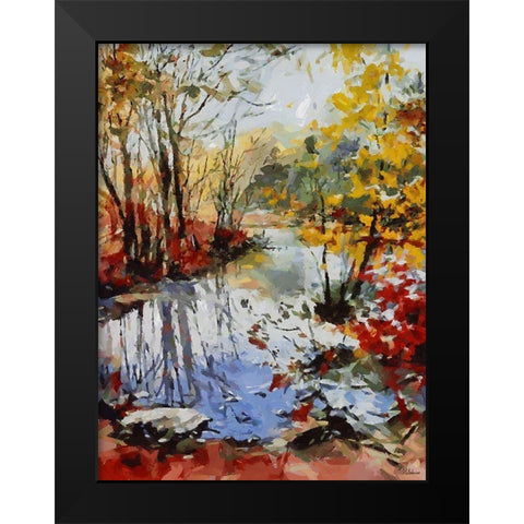 Romantic Nature in Autumn I Black Modern Wood Framed Art Print by Medeiros, Celito