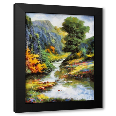 Romantic Nature in Autumn II Black Modern Wood Framed Art Print by Medeiros, Celito
