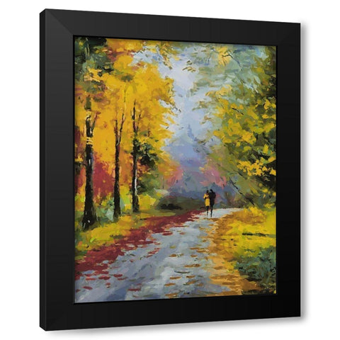 Romantic Nature in Autumn IV Black Modern Wood Framed Art Print by Medeiros, Celito