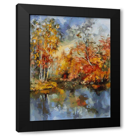 Romantic Nature in Autumn VI Black Modern Wood Framed Art Print by Medeiros, Celito