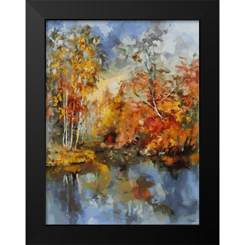 Romantic Nature in Autumn VI Black Modern Wood Framed Art Print by Medeiros, Celito