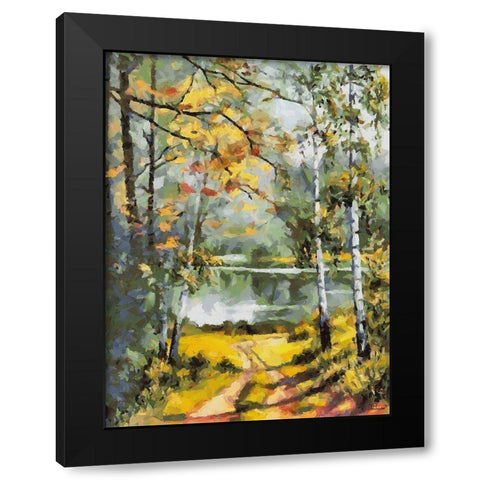 Romantic Nature in Autumn VIII Black Modern Wood Framed Art Print by Medeiros, Celito