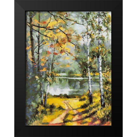 Romantic Nature in Autumn VIII Black Modern Wood Framed Art Print by Medeiros, Celito