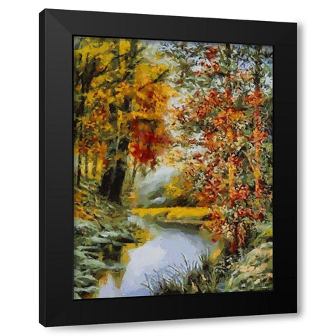 Romantic Nature in Autumn IX Black Modern Wood Framed Art Print by Medeiros, Celito