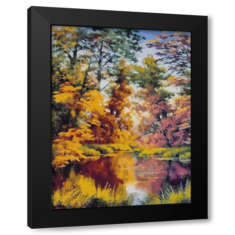 Romantic Nature in Autumn X Black Modern Wood Framed Art Print by Medeiros, Celito
