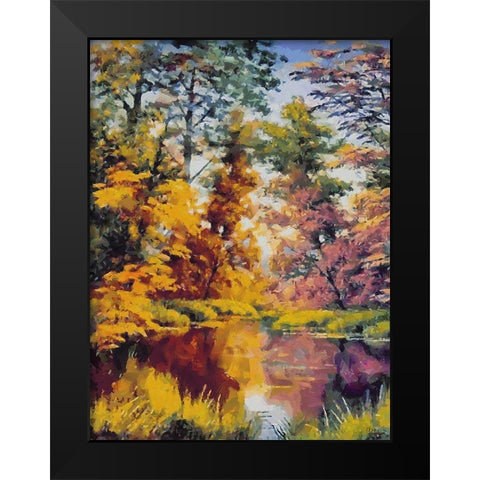 Romantic Nature in Autumn X Black Modern Wood Framed Art Print by Medeiros, Celito