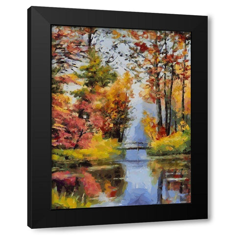 Romantic Nature in Autumn XI Black Modern Wood Framed Art Print with Double Matting by Medeiros, Celito